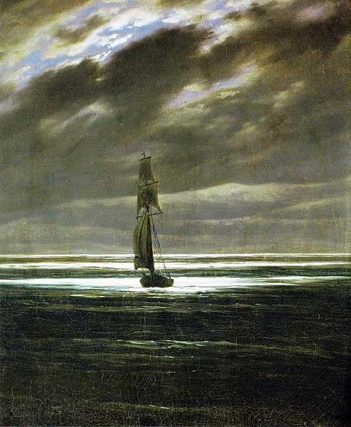 Caspar David Friedrich Seascape by Moonlight, also known as Seapiece by Moonlight oil painting picture